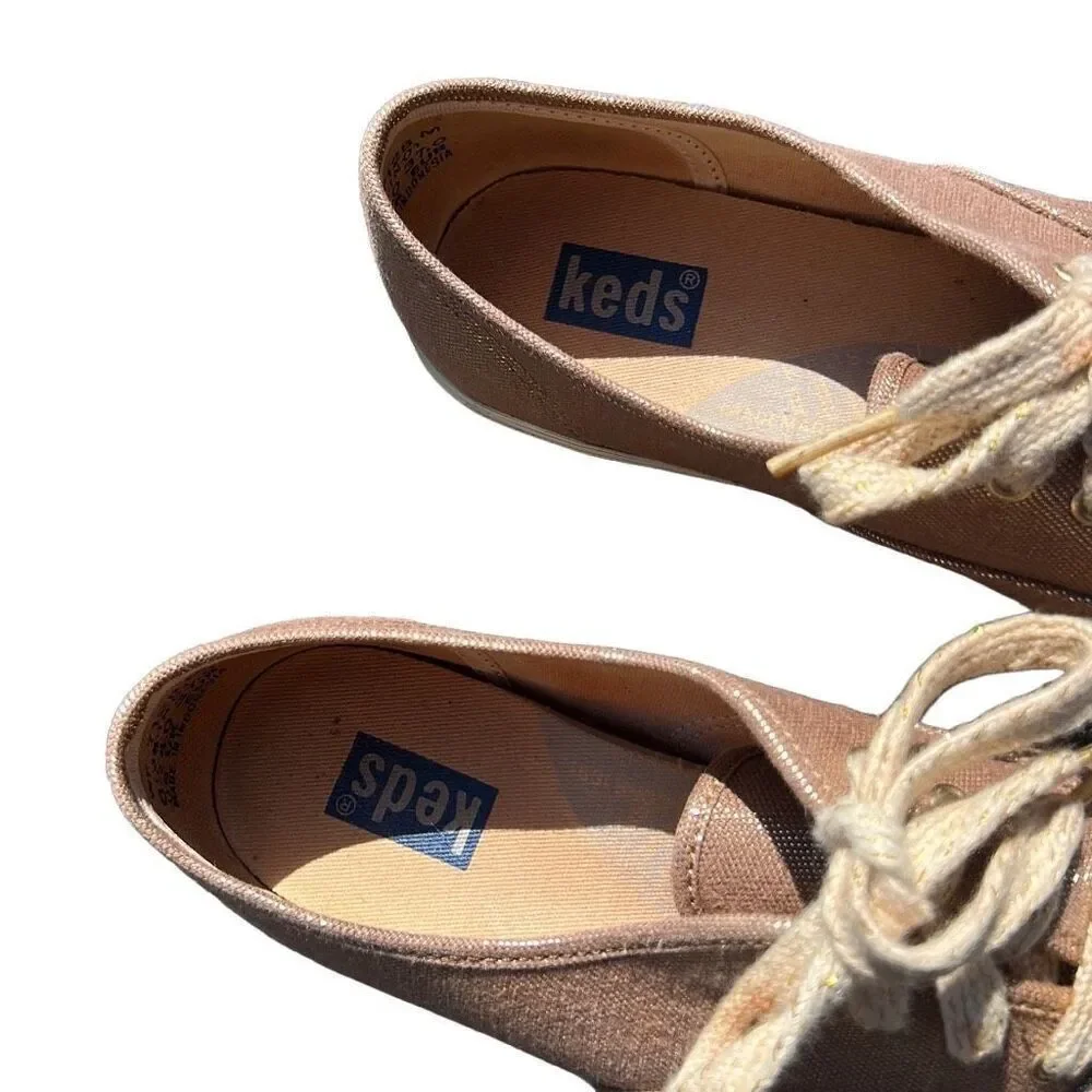 Keds Gold Shimmery Tennis Shoes‎ size 6.5